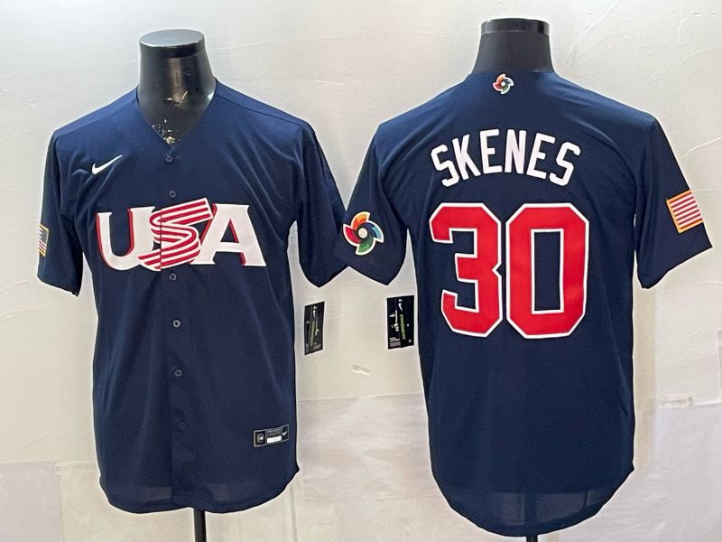 Men 2026 World Cub USA #30 Skenes blue Nike MLB Jersey style 03
